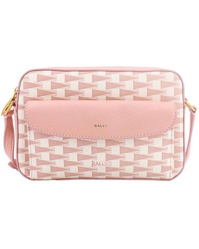 Bally Coated Canvas Leather Bag All-over Print - Pink