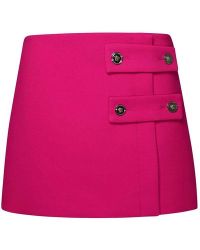 Versace Silk Blend Miniskirt - Pink
