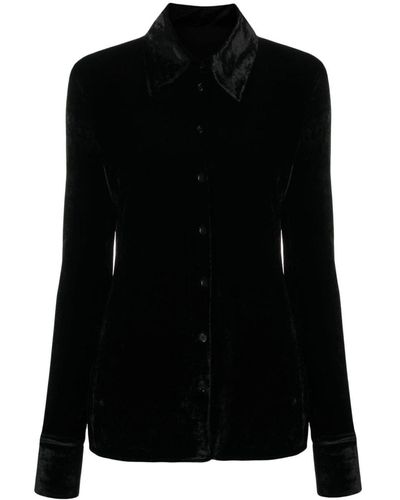 Jil Sander Capsule Shirt In Velvet - Black