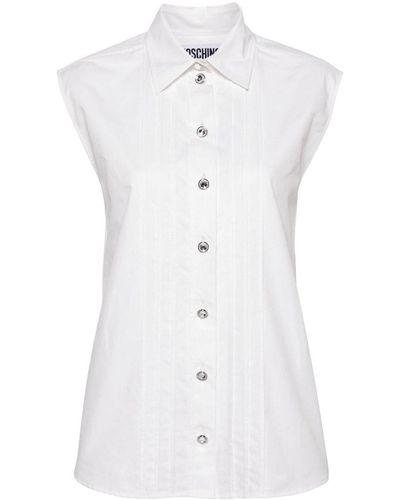 Moschino Ribbed Detail Shirt - White