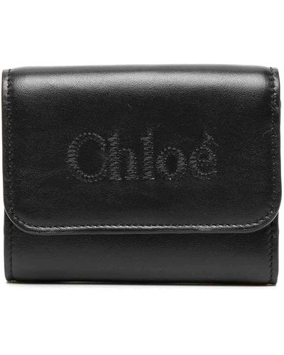 Chloé Sense Tri-fold Small Wallet - Black
