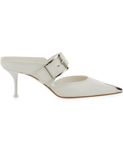 Alexander McQueen Punk Sandal With Buckle - White