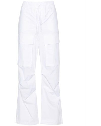 P.A.R.O.S.H. Straight-leg Cotton Cargo Trousers - White