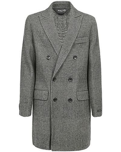 Paltò Wool Blend Double Breasted Coat - Grey