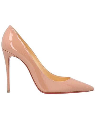 Christian Louboutin Kate 100 Patent Leather Pump In Nude Color - Pink