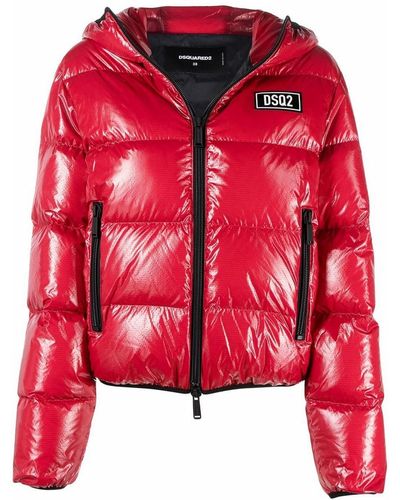 DSquared² Logoed Puffer Jacket - Red