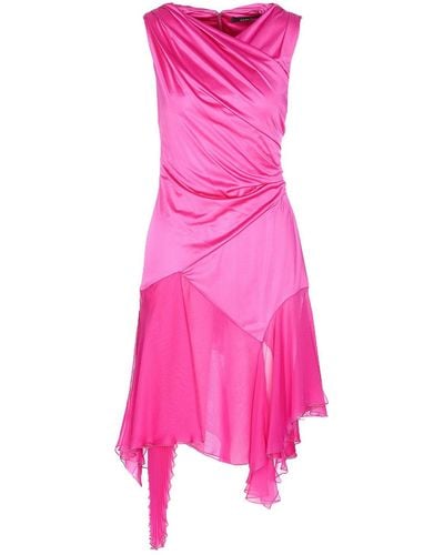 Versace Asymmetric Zipped Dress - Pink