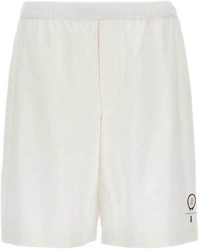 Brunello Cucinelli Logo Embroidery Bermuda Shorts - White