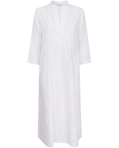 Whyci Linen Long Dress - White