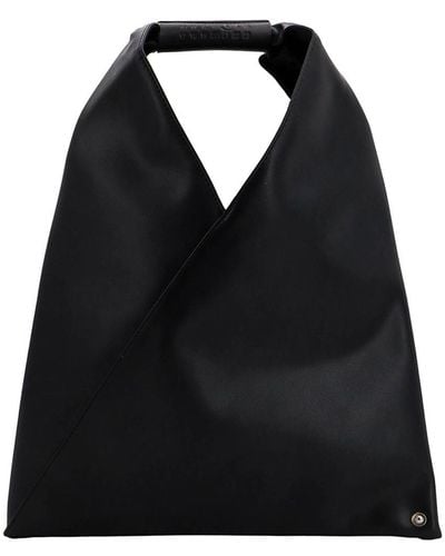 MM6 by Maison Martin Margiela Handbag With Iconic Back Stitching - Black
