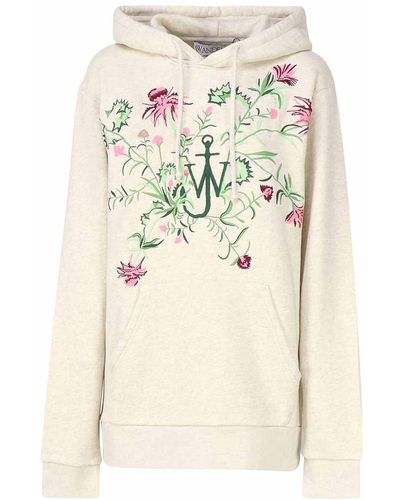 JW Anderson Sweatshirt With Embroidery - Natural