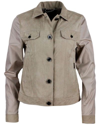 Moorer Tech Fabric Shirt Jacket - Grey