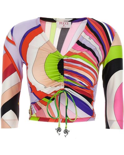 Emilio Pucci Patterned Top Tops - Pink