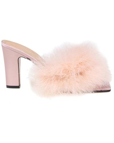 Maison Margiela Mules With Feathers - Pink