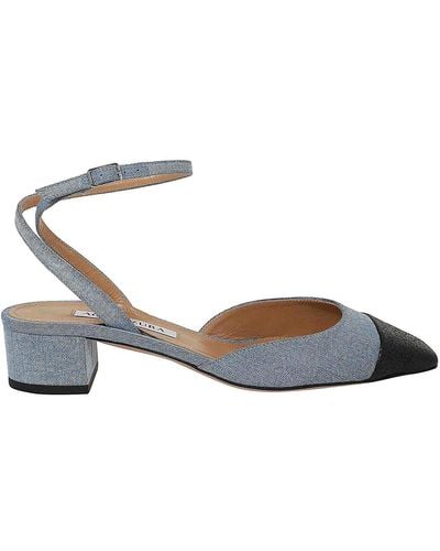 Aquazzura Denim Sandals - Metallic