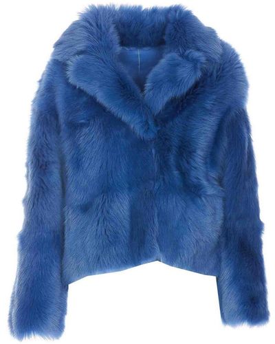 S.w.o.r.d 6.6.44 Real Fur Jacket - Blue