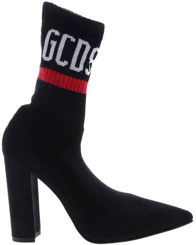 Gcds Ankle Boots With Logo - Black