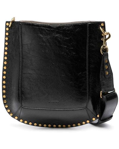 Isabel Marant Oskan Studded Leather Shoulder Bag - Black