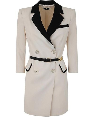 Elisabetta Franchi Blazer Style Mini Dress - White