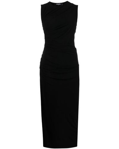DSquared² Gathered Jersey Midi Dress - Black