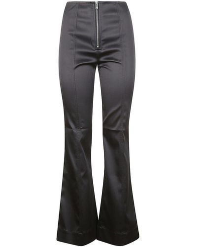 Ganni Double Satin Flared Trousers - Grey