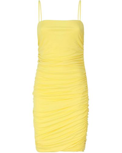 Pinko Fitted Dress With Thin Straps - Yellow