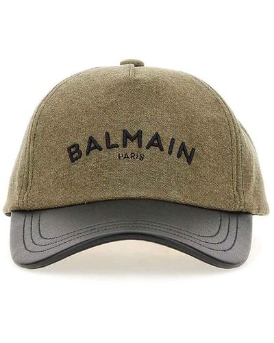 Balmain Baseball Hat With Logo - Green
