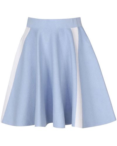 JW Anderson Flared Mini Skirt With Embroidery - Blue