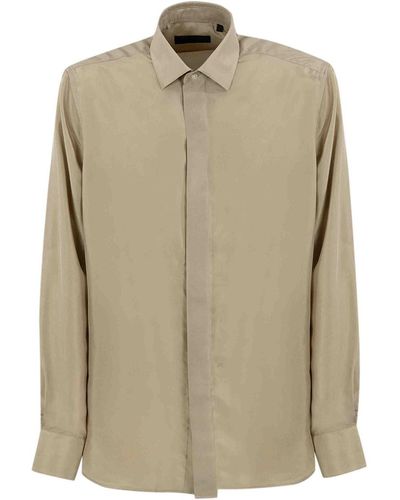 Corneliani Silk Shirt - Natural