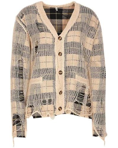 R13 Relaxed Overlay Cardigan - Natural