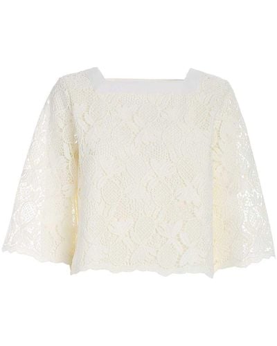 See By Chloé Lace Blouse In Ivory Colour - White