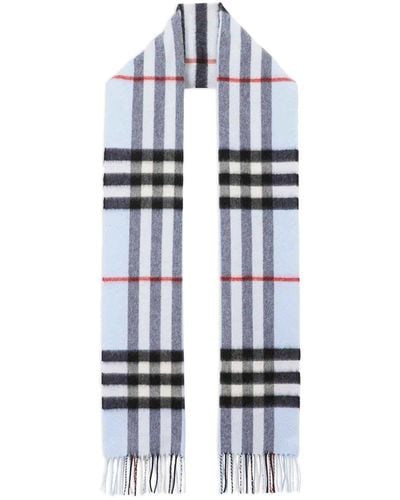 Burberry Checked Cashmere Scarf - White