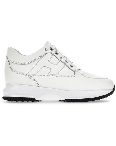 Hogan Interactive Trainers In Leather With Logo - White