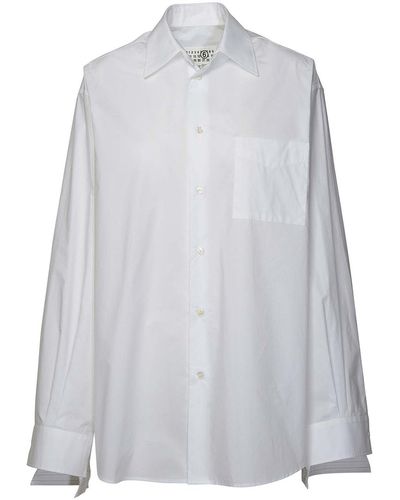 MM6 by Maison Martin Margiela Oversized Striped Shirt - White