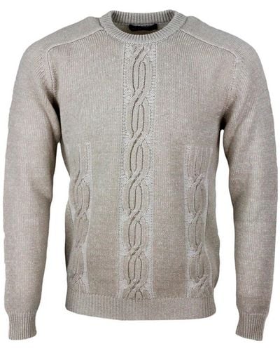 Kiton Cable Knit Cashmere Jumper - Grey