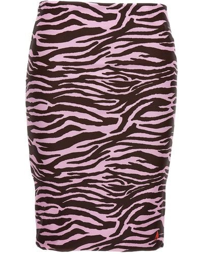 The Attico Zebra Skirt - Purple