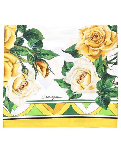 Dolce & Gabbana Rose Scarf - Yellow