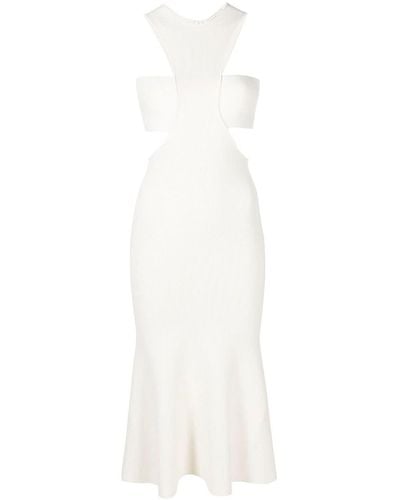Alexander McQueen Flared Dress With Cut-out Details - White
