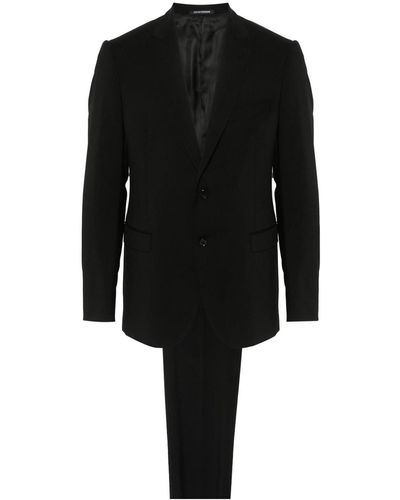 Emporio Armani Wool Single-breasted Suit - Black