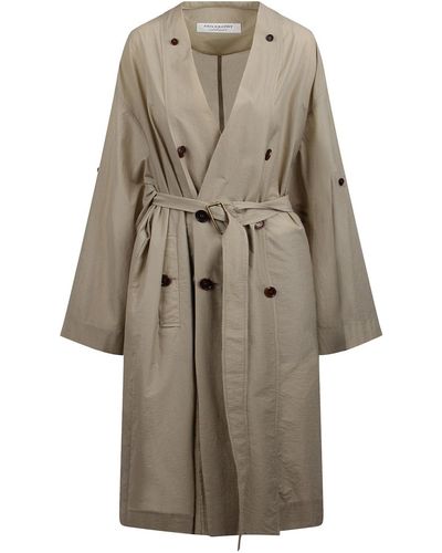 Philosophy Di Lorenzo Serafini Trench Coat With Buttons - Natural