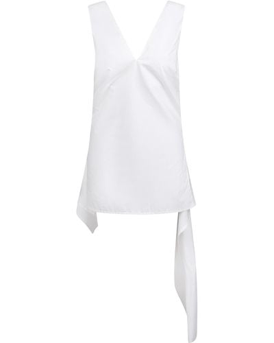 Plan C Sleeveless Cotton Shirt - White