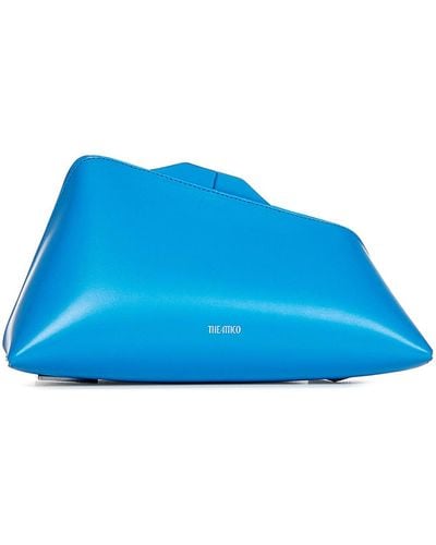The Attico Turquoise Calfskin Oversized Clutch - Blue