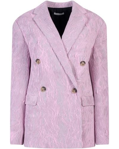 Krizia Jersey Blazer With Plated Fabric - Pink