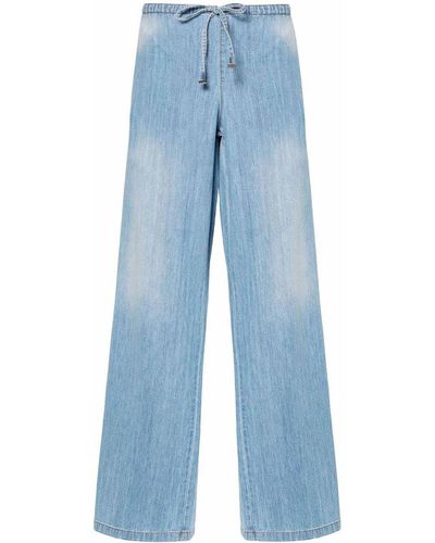 Ermanno Scervino Light Denim Wide Leg Jeans - Blue