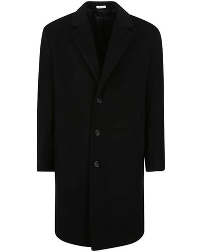 Alexander McQueen Overcoat Rnd Constr - Black