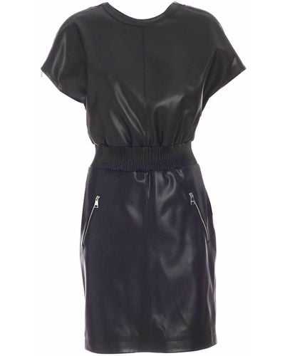Karl Lagerfeld Synthetic Leather Dress In - Black