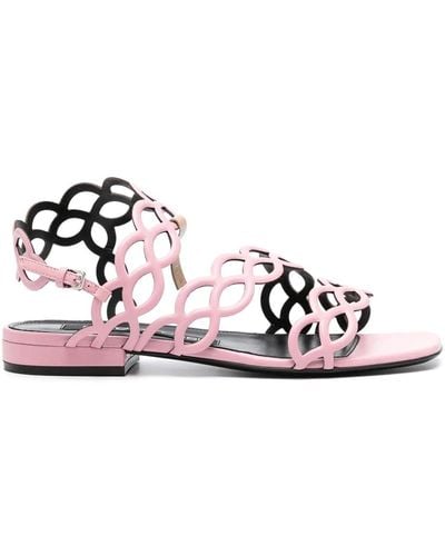 Sergio Rossi Mermaid Leather Sandals - Pink