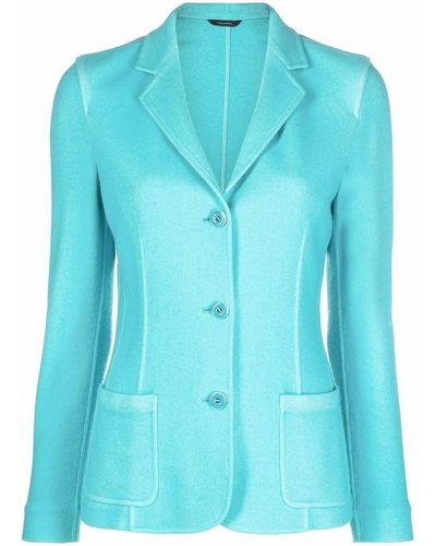 Colombo Cashmere And Silk Blend Jacket - Blue