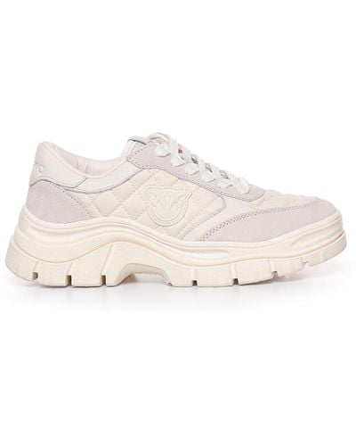 Pinko Leather Sneakers - Natural