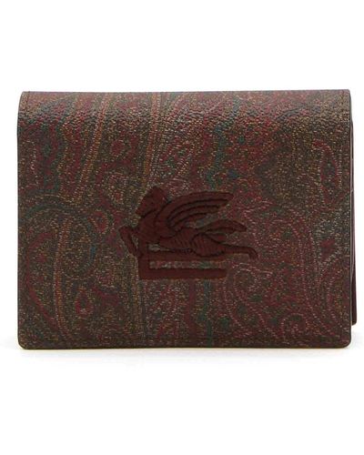 Etro Leather-canvas Cardholder - Brown